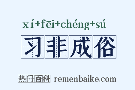 习非成俗是什么意思的图片